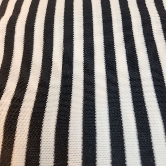 Black & White Striped Knit Fabric Yardage Stretchy Lightweight Polyester Blend - Picture 6 of 8